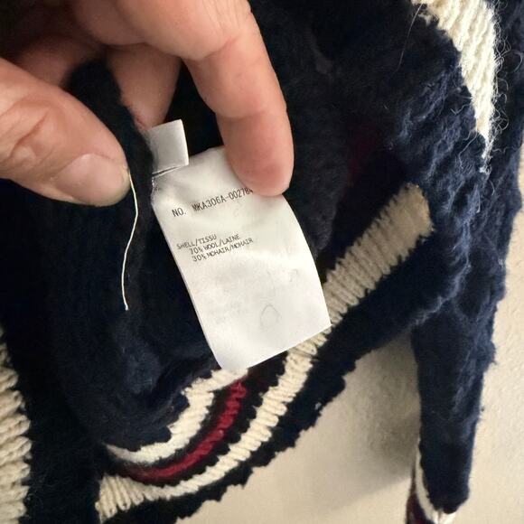 Thom Browne Navy Mohair Aran Turtleneck Sweater - Picture 6 of 8